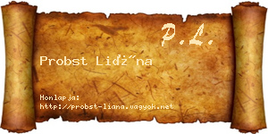 Probst Liána névjegykártya